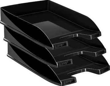 Brievenbak A4 CEP First zwart stapelbaar-2