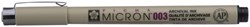 Fineliner Sakura Pigma Micron 003 0.15mm zwart