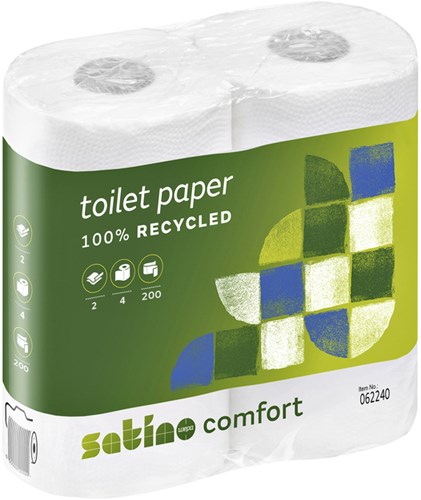Toiletpapier Satino MT1 Comfort 2-laags 200 vel wit 062240