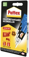 Pattex Super Gel secondelijm, 3 g, 2 + 1 gratis, op blister-2
