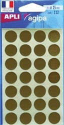Agipa ronde etiketten 15mm goud