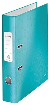 Leitz WOW ordner 2 rings A4 rug van 5 cm ijsblauw