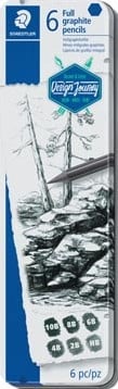 Staedtler Potlood Mars Lumograph 6 stuks: 8B-7B-6B-4B-2B-HB