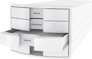 Bureau ladenkastje plastic 4 laadjes Han Impuls gesloten laden wit-2