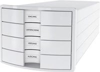 Bureau ladenkastje plastic 4 laadjes Han Impuls gesloten laden wit