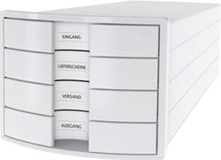 Bureau ladenkastje plastic 4 laadjes Han Impuls gesloten laden wit