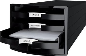Bureau ladenkastje van Han met 4 open laadjes zwart-2