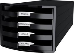 Bureau ladenkastje van Han met 4 open laadjes zwart
