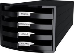 Bureau ladenkastje van Han met 4 open laadjes zwart