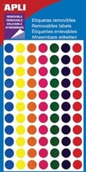 Apli ronde verwijderbare etiketten 8mm geassorteerde kleuren