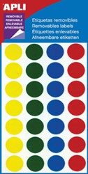 Apli ronde verwijderbare etiketten 15mm geassorteerde kleuren