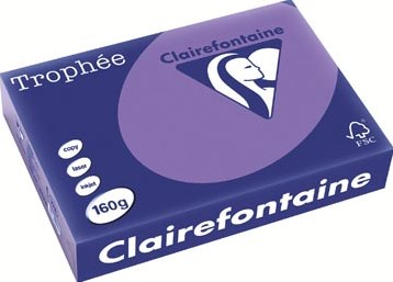 Gekleurd papier  A4  160 g  250 vel  violet Clairefontaine Trophée Intens-2