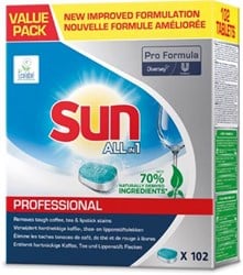 Sun Pro Formula All-in-one vaatwastabletten, doos van 102 stuks