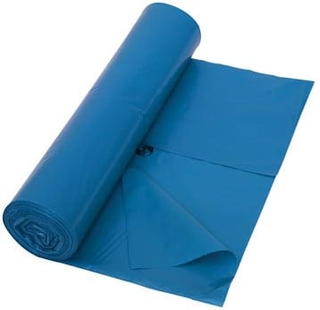 Blauwe vuilniszakken 120 liter 45 micron rol van 25 stuks