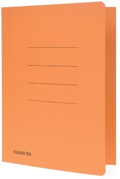 Dossiermap karton oranje Classex schrift formaat, 18,2x22,5cm 300 gram 3 kleppen, 100% gerecycled