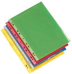 Showtassen A4 60 micron 11 gaats Viquel assorti kleuren pak van 50 stuk