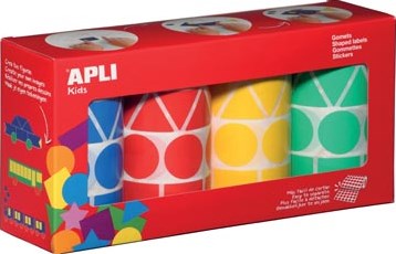 Apli Stickers rood geel groen en blauw
