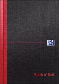 Notitieboek A5 Gelijnd Zwart Oxford Black n' Red 192 Bladzijden