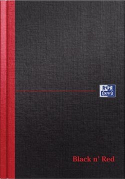 Notitieboek A5 Gelijnd Zwart Oxford Black n' Red 192 Bladzijden