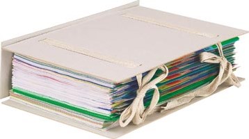 Sorteermap uitschuifbaar met 2 linten karton grijs