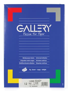 Gallery universele etiketten  105 x 48mm 12 etiketten per vel