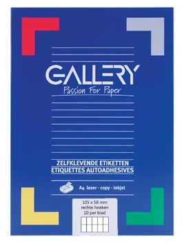 Gallery universele etiketten  105 x 58mm 10 etiketten per vel
