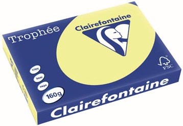  A3 gekleurd papier Clairefontaine Trophée Pastel 160gr 250 vel citroengeel