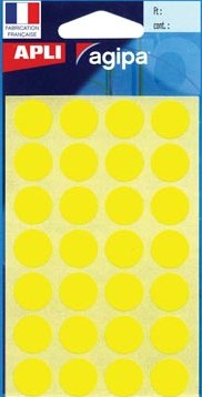 Agipa ronde etiketten 15mm geel