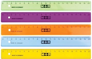 M+R lat, uit plastic, in geassorteerde kleuren, 20 cm