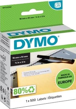 Dymo 11355 verwijderbare etiketten 19 x 51 mm