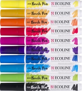 Talens Ecoline Brush pen  etui van 10 stuks  assorti-2