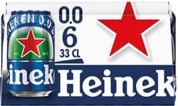 Heineken bier alcoholvrij blik van 33 cl pak van 6 stuks