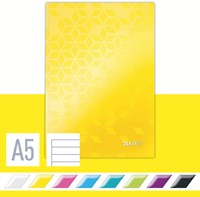 Notitieboek A5 gelinieerd Geel Leitz WOW 160blz 90gr-1