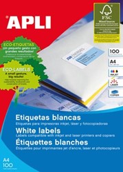 Apli Gekleurde etiketten 70 x 37 mm geel 2.400 stuks 24 per blad