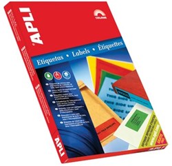 Apli Gekleurde etiketten 70 x 37 mm blauw 2.400 stuks 24 per blad