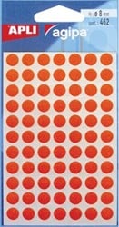 Agipa ronde etiketten 8mm rood