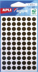 Agipa ronde etiketten 8mm zwart