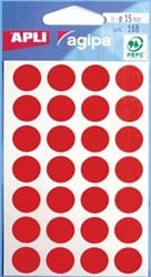 Agipa ronde etiketten 15mm rood