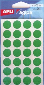 Agipa ronde etiketten 15mm groen