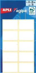 Agipa witte etiketten 20x32mm