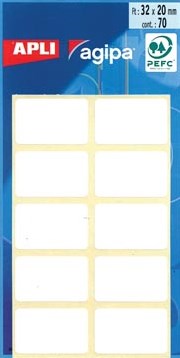 Agipa witte etiketten 20x32mm