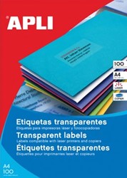 Apli transparante etiketten 70 x 37 mm 2.400 stuks 24 per blad