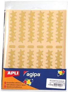 Apli Metallic stickers sterren goud 128 stuks