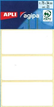 Agipa witte etiketten 34x75mm