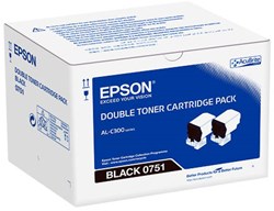 C13S050751 EPSON ALC300 TONER (2) BLACK 2x7300pages