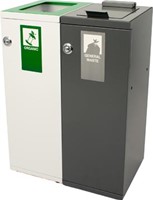 V-Part modulaire afvalbak met deur en zakhouder 55 l wit-3