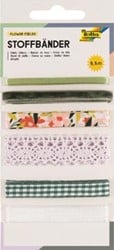 Folia stoffen linten 6 geassorteerde kleuren totale lengte 5,5 m flower fields