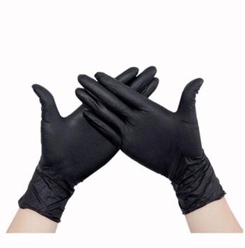 Handschoenen uit nitril  small  zwart  pak van 100 stuks