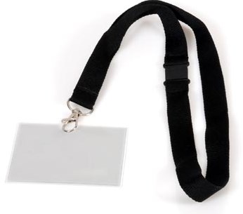Badge pashouder Opus 2 met koord 90x60mm