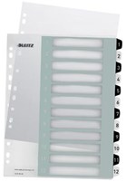 Leitz WOW printbare index, 12 tabs, zwart-wit